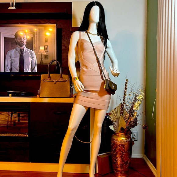 Rose Champagne colored bondage dress - Picture 3 of 10